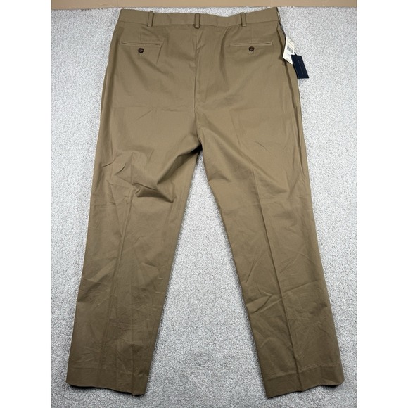 NEWPolo Ralph Lauren Khaki Pants Mens 38 Leather Trim Twill Chino Trousers - Picture 4 of 5